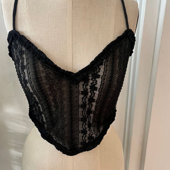 TIGER MIST Lace Crop Corset Top Size Small - Picture 2 of 9